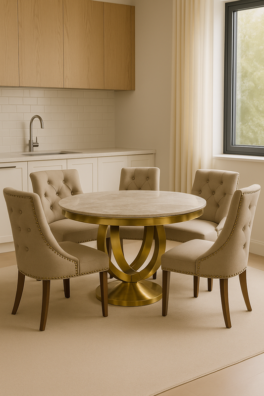 Chelsea/Arianna Matt Gold 1.3m Round Table (All Colours)