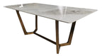 Vera 1.6M Gold Dining Table With Kata Gold Ceramic