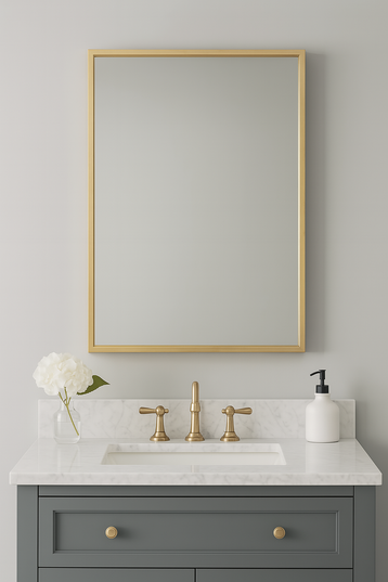 Square Gold Frame Mirror