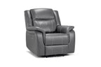 Galaxy Tech Electric Recliner Armchair Grey Leather