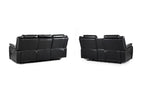 Galaxy Tech Electric Recliner Sofa Black 3+2 Set