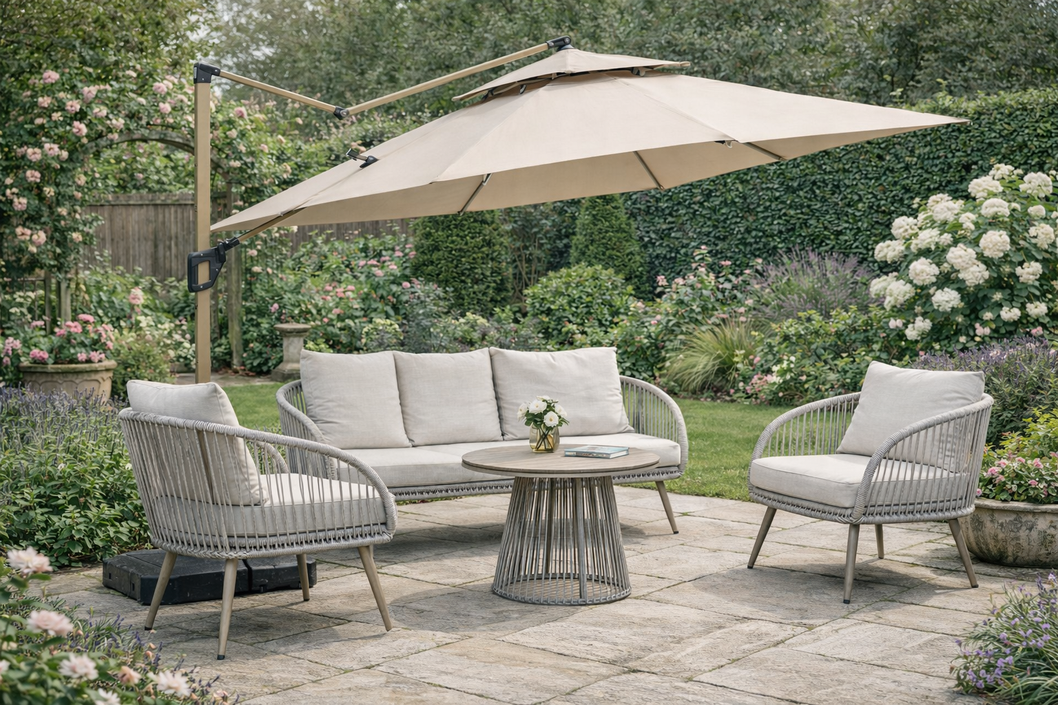 Camber 3m Cantilever Parasol with Solar powered LED Lights (2 Colours)