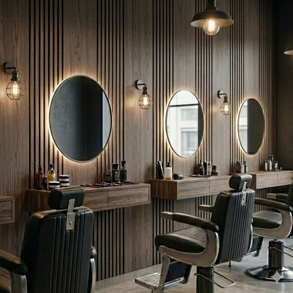 Multi Width Acoustic Wood Veneer Wall Panels - Smoked Oak - 3-sided - 240cm x 30cm (2 pieces)