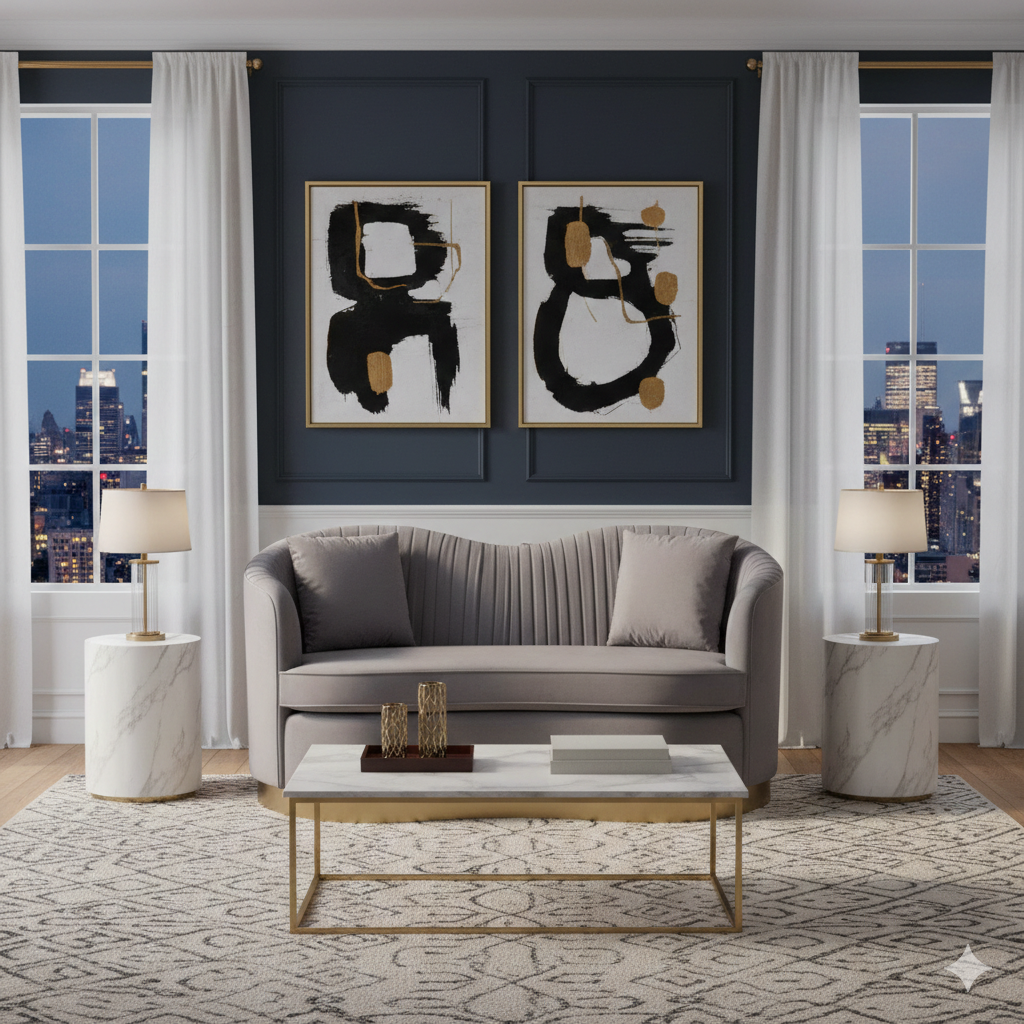 Franza 2 Seater Pleated Grey Velvet Sofa
