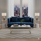 Sefira 2 Seater Navy Fabric Sofa