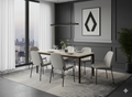 Ronda 180cm Table - Walnut & Travertine