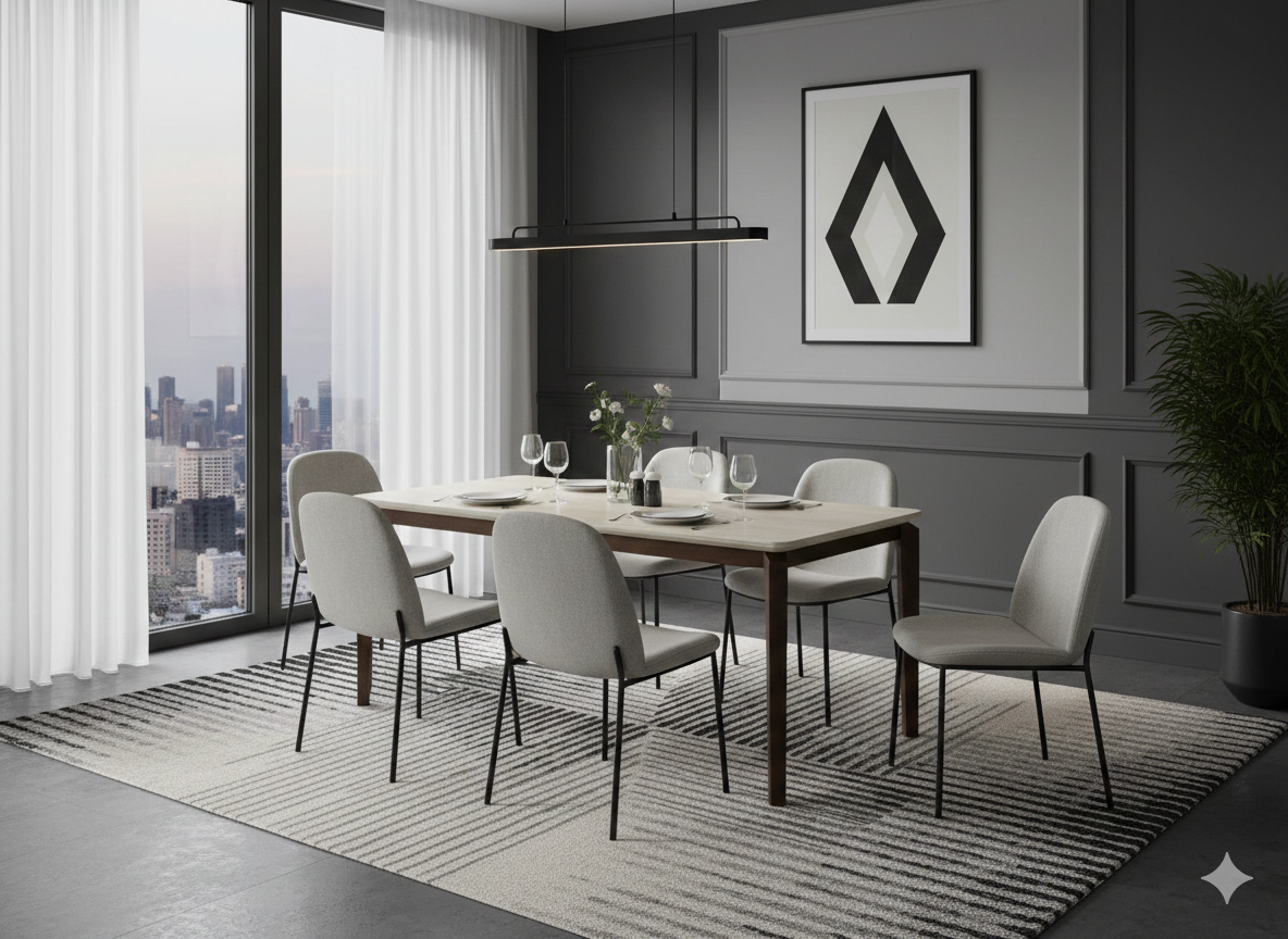 Ronda 180cm Table - Walnut & Travertine