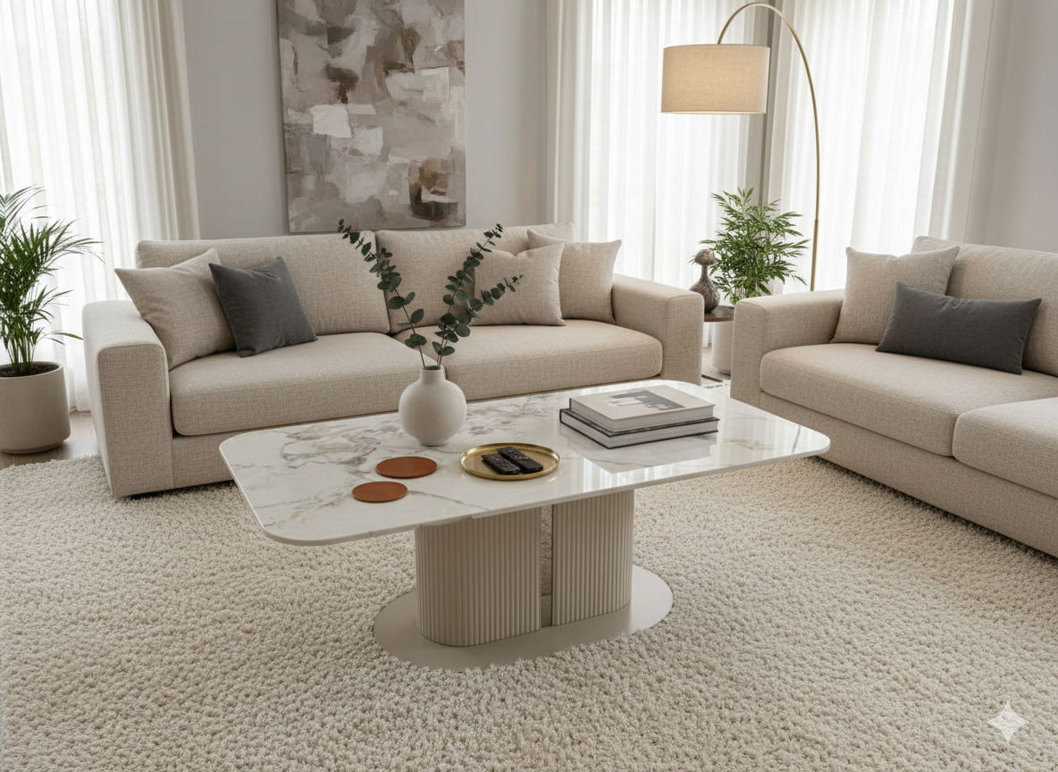 Sydney Cream Ceramic Coffee Table