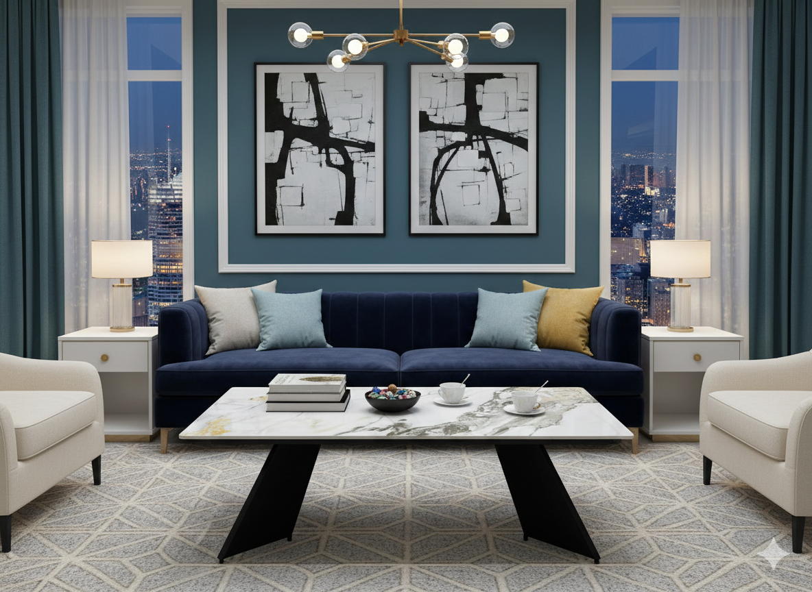 Chicago Cream & Gold Ceramic Coffee Table