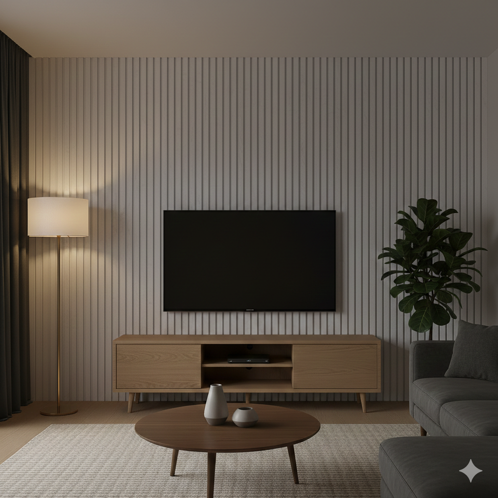 Acoustic Wide Slat Wall Panels - 3 sided - Colour Finish - Dove Grey - 240cm x 30cm (2 pieces)