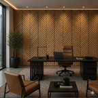 Self Adhesive Herringbone Acoustic Wall Panels - Walnut - 120cm x 30cm  (4 Pieces)