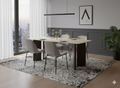 Almira 180cm Table - Walnut & Travertine