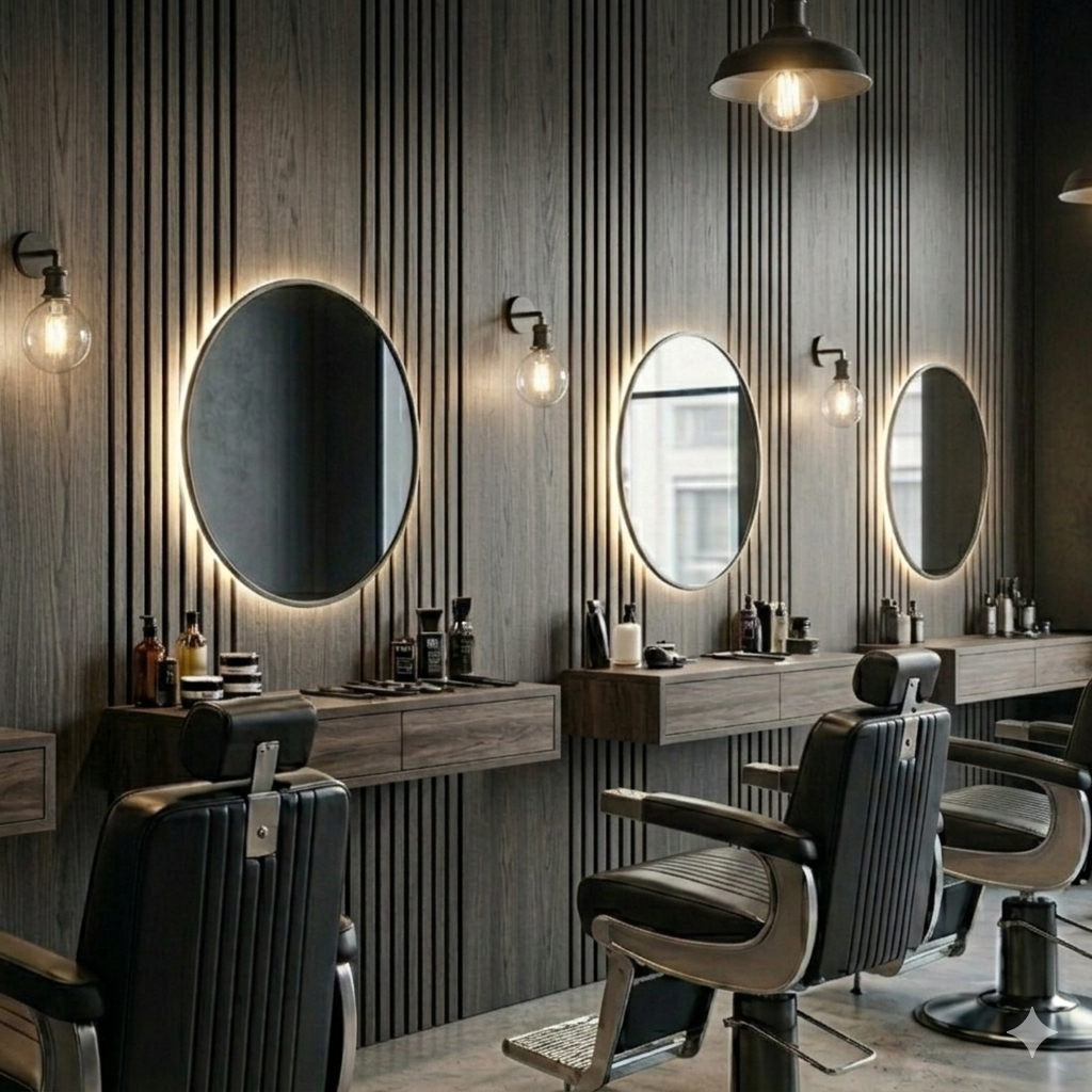 Multi Width Acoustic Wood Veneer Wall Panels - Black Oak - 3-sided - 240cm x 30cm (2 pieces)