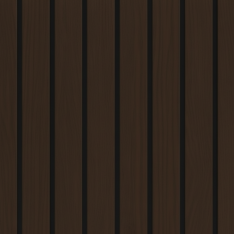 Premium Acoustic Wide Slat Wall Panels - 3-Sided Wood Veneer - Smoked Oak 240cm x 30cm (2 pieces)