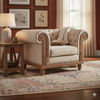 Cabra Chesterfield Cream Armchair