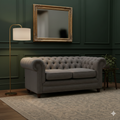 Stella 2 Seater Chesterfield Grey Linen Sofa