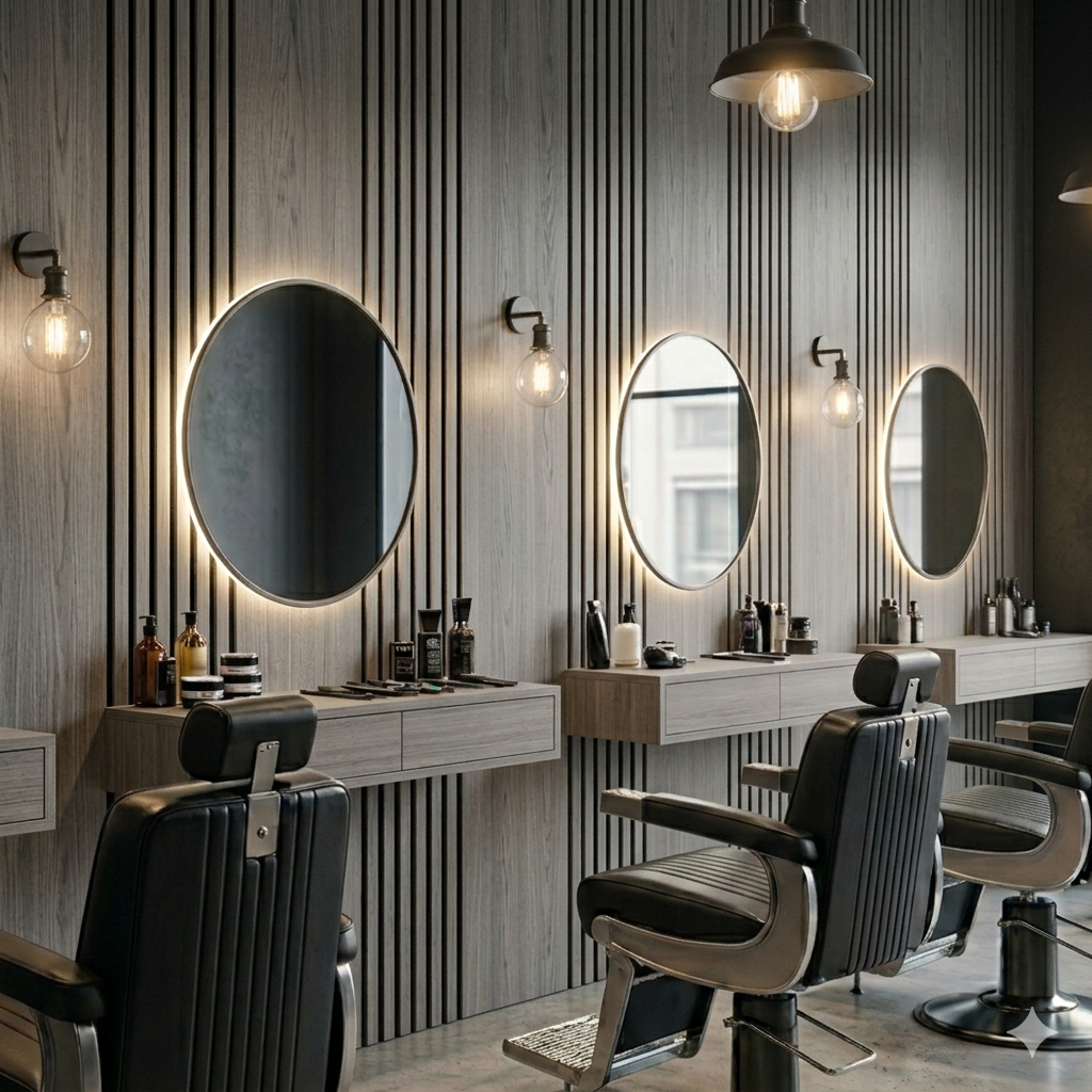 Multi Width Acoustic Wood Veneer Wall Panels - Grey Oak - 3-sided - 240cm x 30cm (2 pieces)