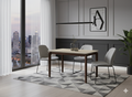 Ronda 120cm Table - Walnut & Travertine