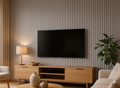Acoustic Slatted Wall Panels - 3 sided - Colour Finish - Dove Grey - 240cm x 32cm (2 pieces)