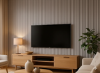 Acoustic Slatted Wall Panels - 3 sided - Colour Finish - Dove Grey - 240cm x 32cm (2 pieces)