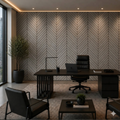 Self Adhesive Herringbone Acoustic Wall Panels - Grey Oak - 120cm x 30cm (4 Pieces)