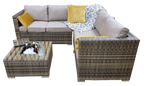Georgia Corner Mixed Brown Sofa with Ice Bucket Mixed Brown