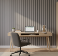 Premium Acoustic Wide Slat Wall Panels - 3-Sided Wood Veneer - Grey Oak 240cm x 30cm (2 pieces)