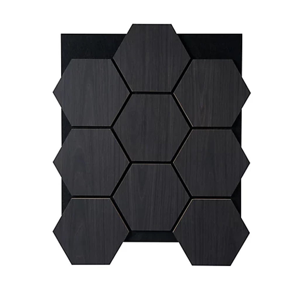 Acoustic Hexagon Wall Panel - Charcoal Black (4 Pieces)