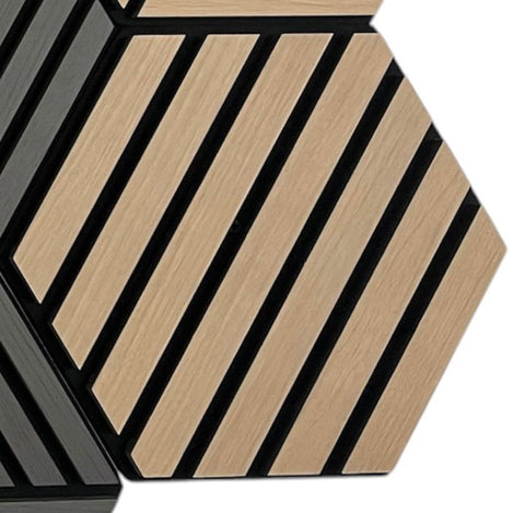 Oak Hexagon Wall Panel Hanging