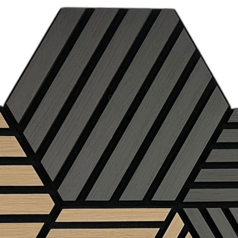 Dark Grey Hexagon Wall Panel Hanging