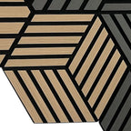 Oak Cube Hexagon Wall Panel Hanging