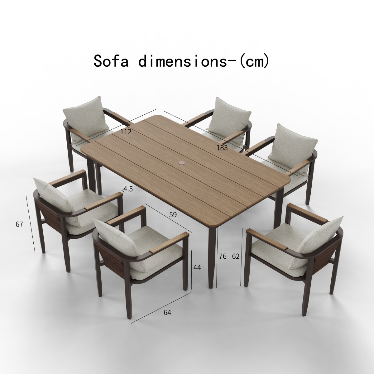 Hemera Outdoor Range - 6 Seater Dining Set