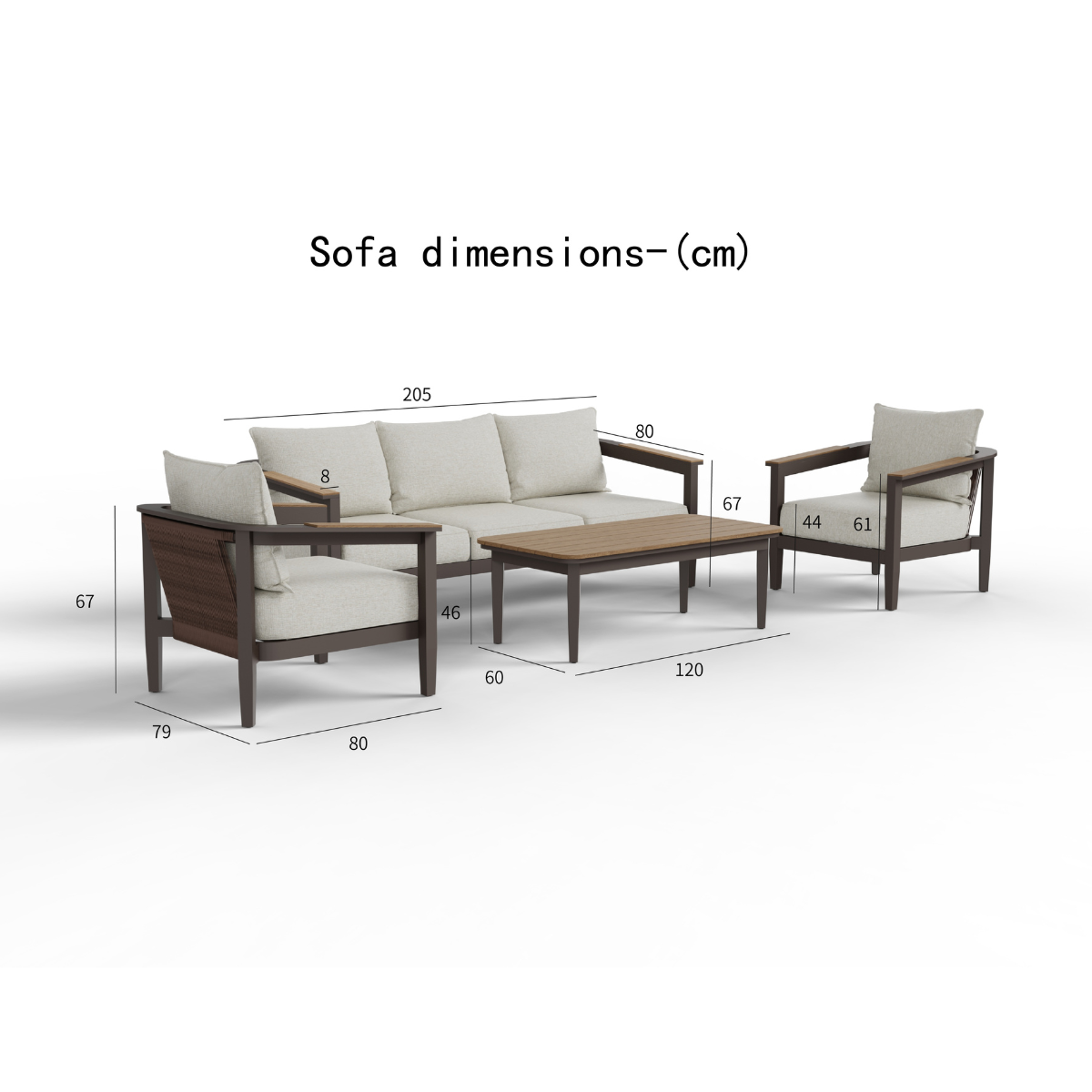 Hemera Outdoor Range - Wood - 5 Seater Lounge Set