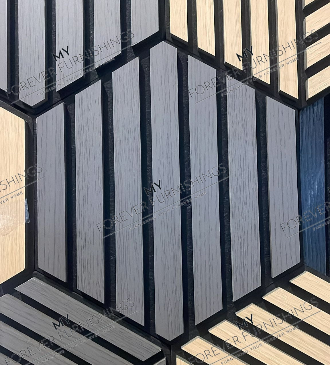 Dark Grey Hexagon Wall Panel Hanging