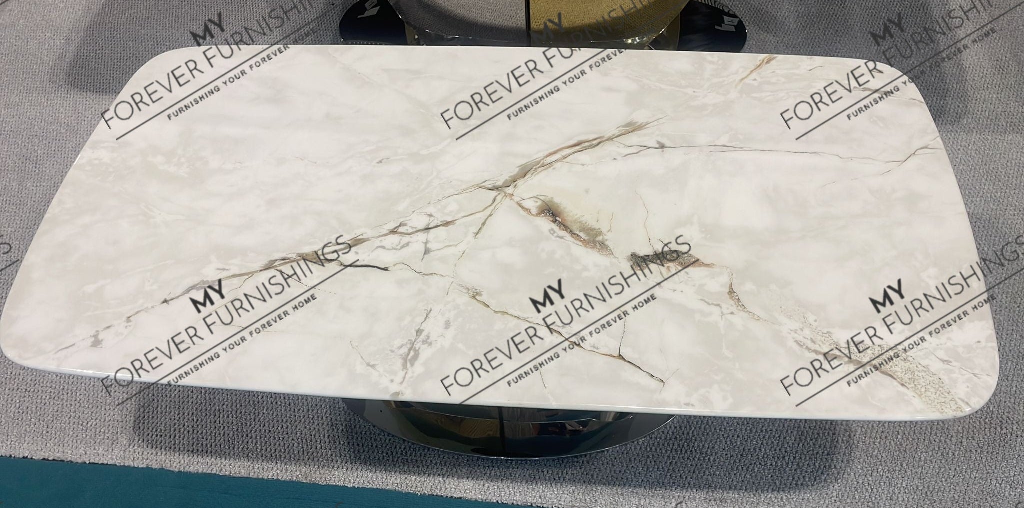 Luxeon 1.8m Gold/Chrome Dining Table (2 Colours)