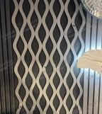 Acoustic Waved Wall Panel - Dark Grey 2.4m x 0.6m (4 Pieces)