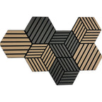 Oak Cube Hexagon Wall Panel Hanging