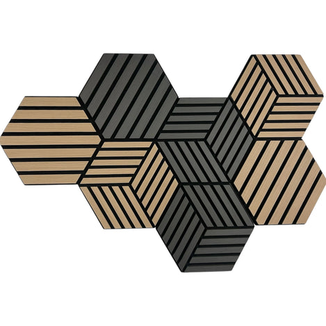 Dark Grey Cube Hexagon Wall Panel Hanging