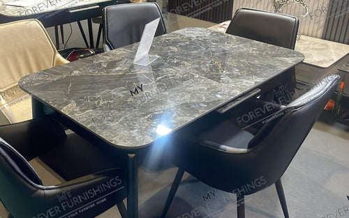 Arizona Black and Gold Extending Dining Table 130-160cm