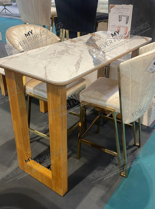 Engelberg Cream & Gold Bar Table