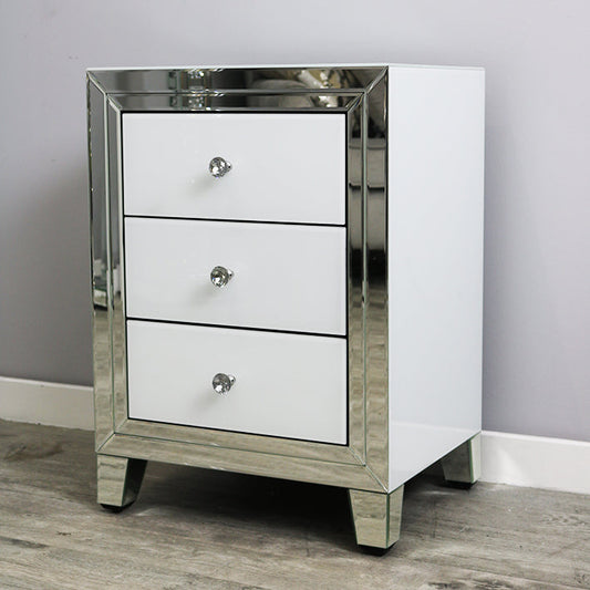 Bianco 3 Drawer Bedside Unit