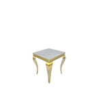 Louis Matt Gold Lamp Table with Glass Top (All Colours) 50cm