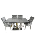 London 1.6-2m Extending Grey Ceramic Dining Table + 4/6 Roma Silver Grey Dining Chair