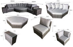 Jessica Large Rattan Corner Grey