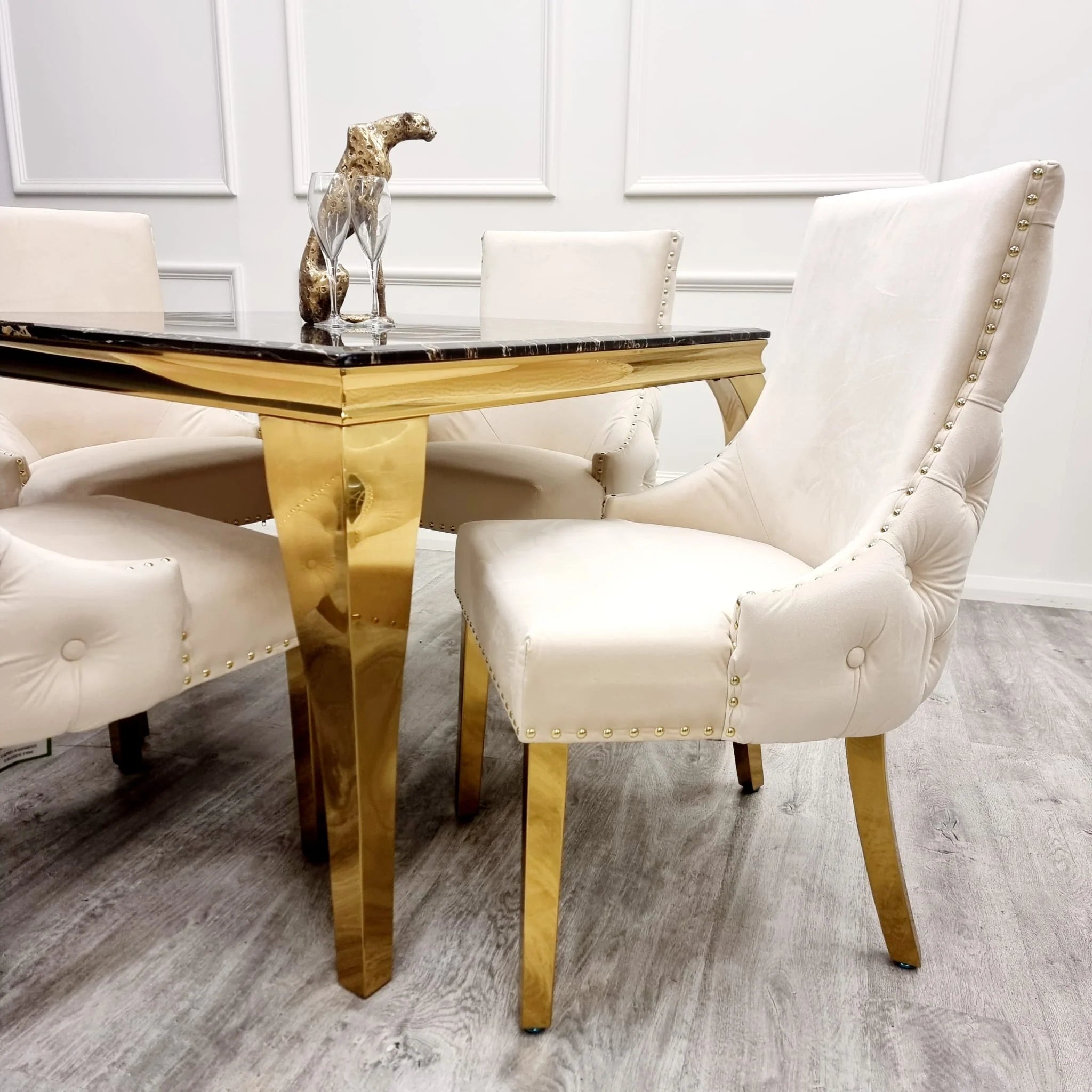 Kensington Cream & Gold Dining Chair