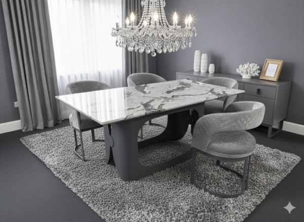 Lina Grey Marble Dining Table 180cm