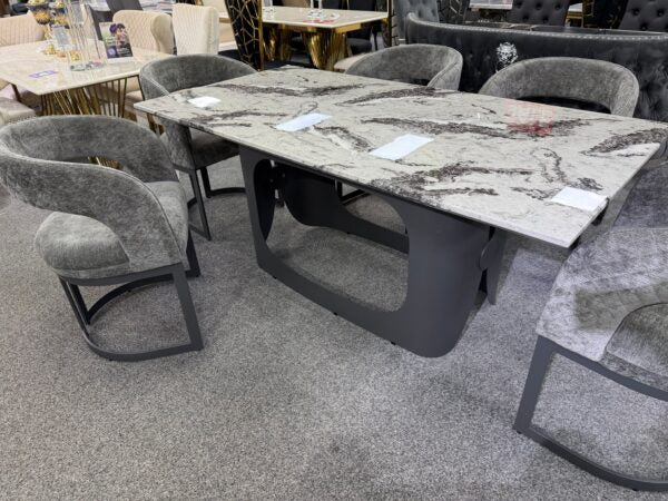 Lina Grey Marble Dining Table 180cm