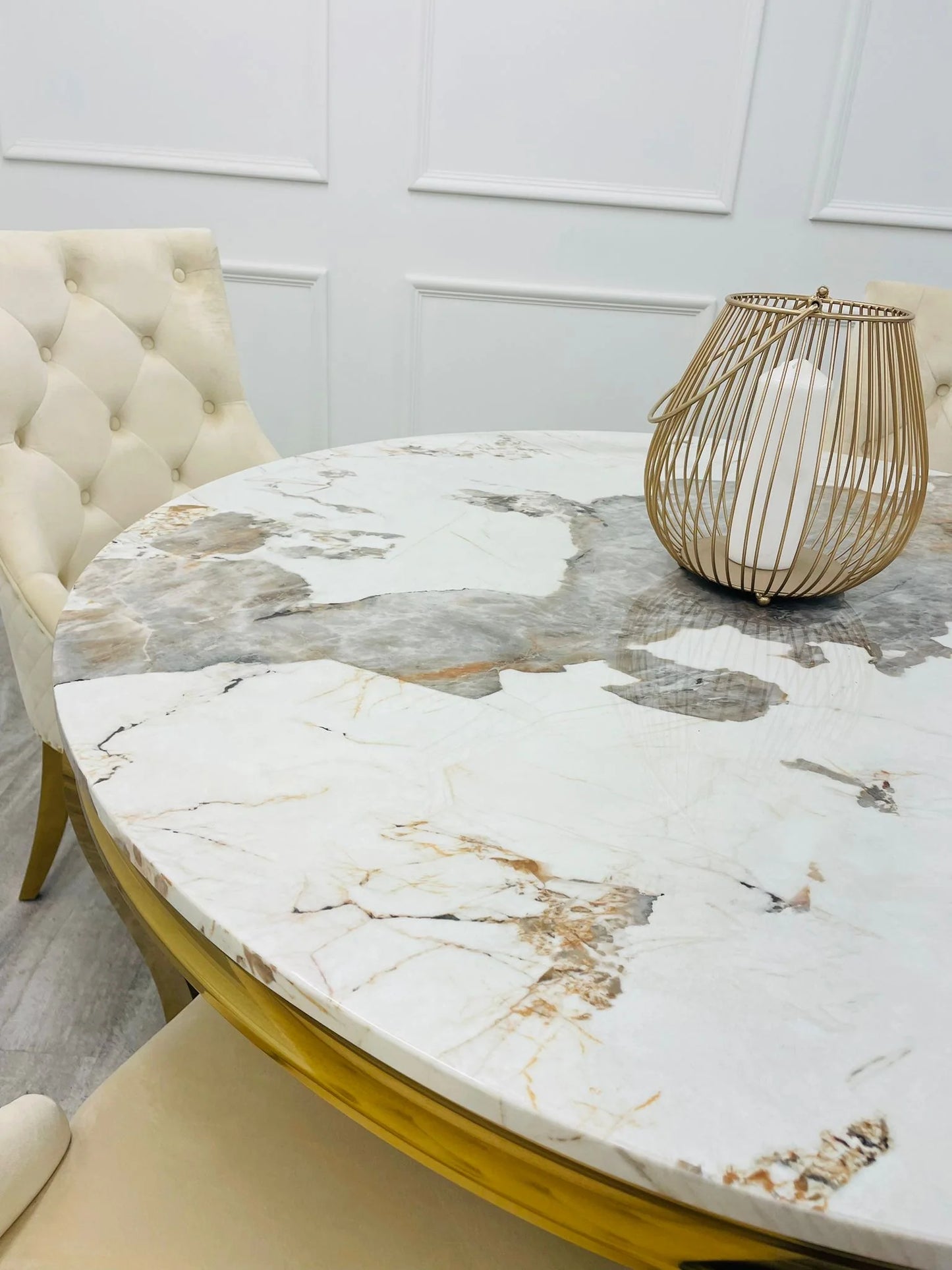 Louis Dining Table in Chrome 1.3M Round (All Colours)