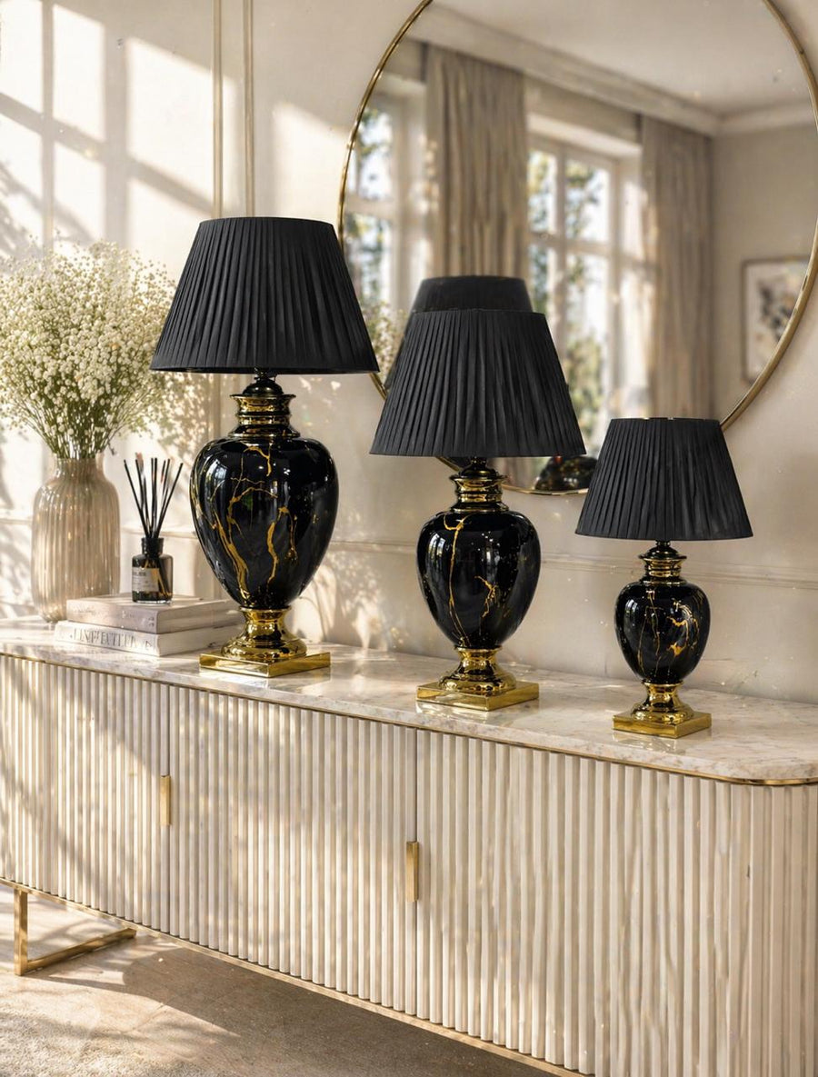 Black & Gold Marble Lamp (3 Sizes)