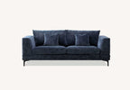 Lenox Sofa Range in Aegean Blue Velvet 3 or 2 Seater
